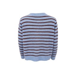 Dell striped knit cardigan, lysebl