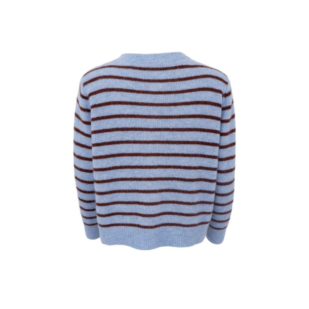 Dell striped knit cardigan, lysebl