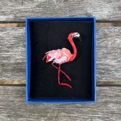 Caribbean flamingo broche