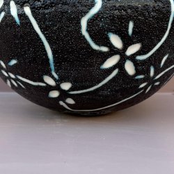 Bordlampe, scraffito, keramik, H26