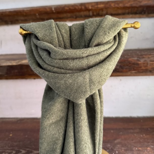 Small cashmere scarf, holepattern, army