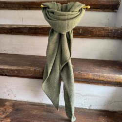 Small cashmere scarf, holepattern, army