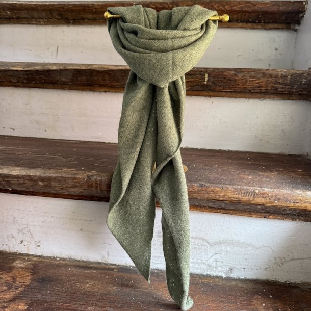 Small cashmere scarf, holepattern, army