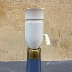 Bordlampe, glas, opaline, Le Klint, lysebl�