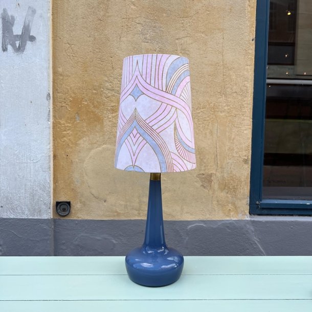 Bordlampe, glas, opaline, Le Klint, lysebl