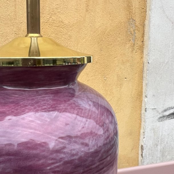 Keramik bordlampe, Mrk syren - The Potteria