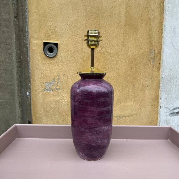 Keramik bordlampe, Mrk syren - The Potteria