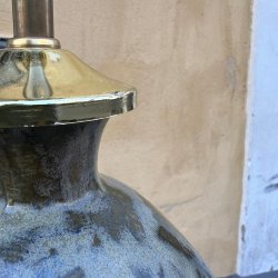 Bordlampe, grnlig, keramik