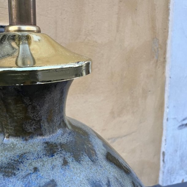 Bordlampe, grnlig, keramik