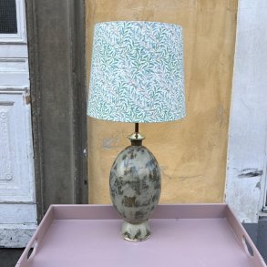 Bordlampe, grnlig, keramik