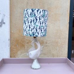 Bordlampe, glas, fisk, H35