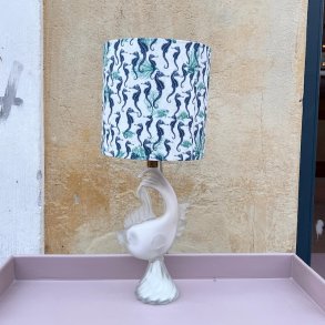 Bordlampe, glas, fisk, H35