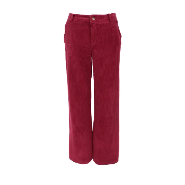 Cora Corduroy Box Pant, Wine