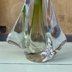 Bordlampe, glas, snoet, lys grn/klar, H35