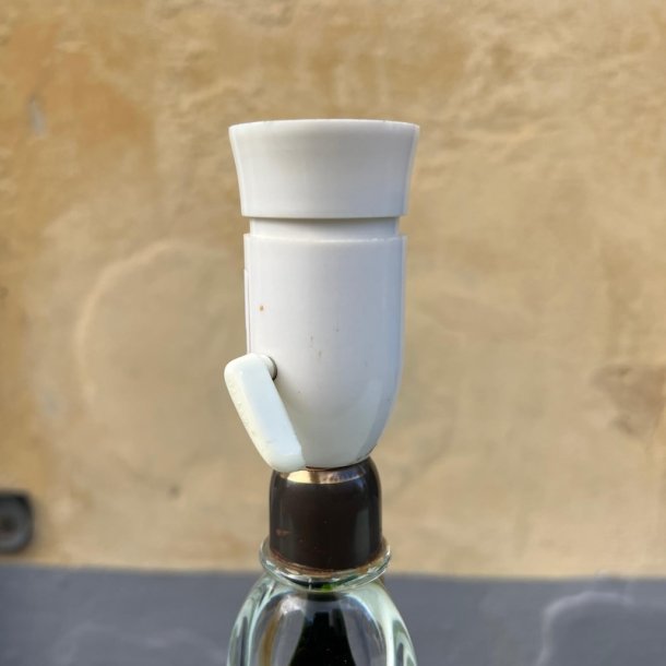 Bordlampe, glas, snoet, lys grn/klar, H35