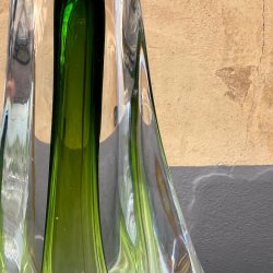 Bordlampe, glas, snoet, lys grn/klar, H35