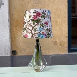 Bordlampe, glas, snoet, lys grn/klar, H35