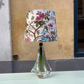 Bordlampe, glas, snoet, lys grn/klar, H35