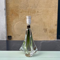 Bordlampe, glas, snoet, lys grn/klar, H35