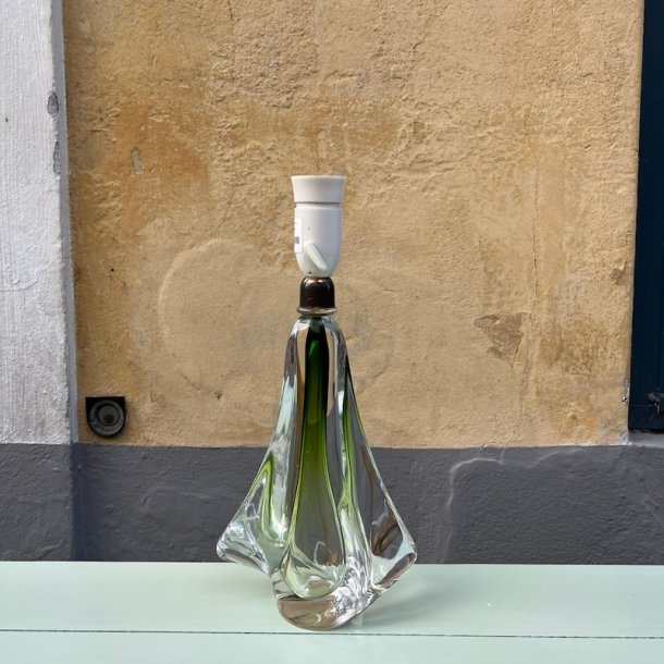 Bordlampe, glas, snoet, lys grn/klar, H35