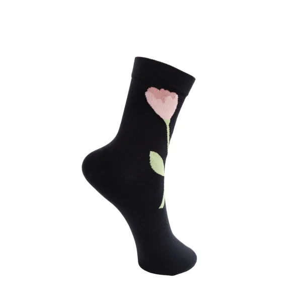 Francie blomster sokker, sort 