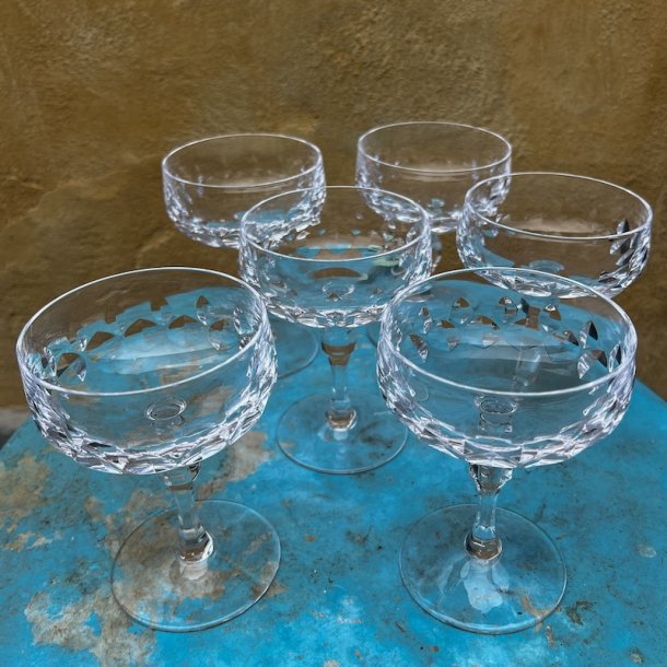Champagneskle, vintage, 6 stk