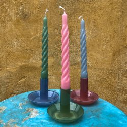 Lysestage, glas, violet