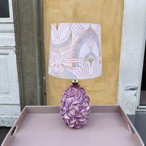Bordlampe, keramik, lilla dutter, H40