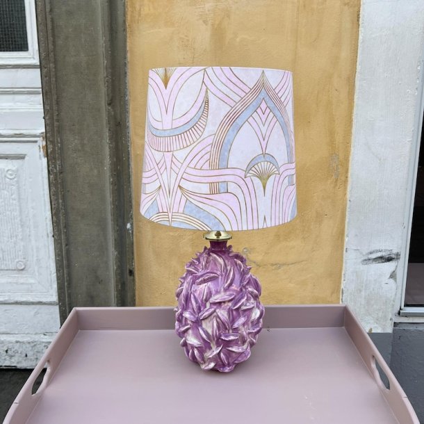 Bordlampe, keramik, lilla dutter, H40