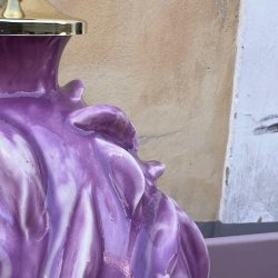 Bordlampe, keramik, lilla dutter, H40