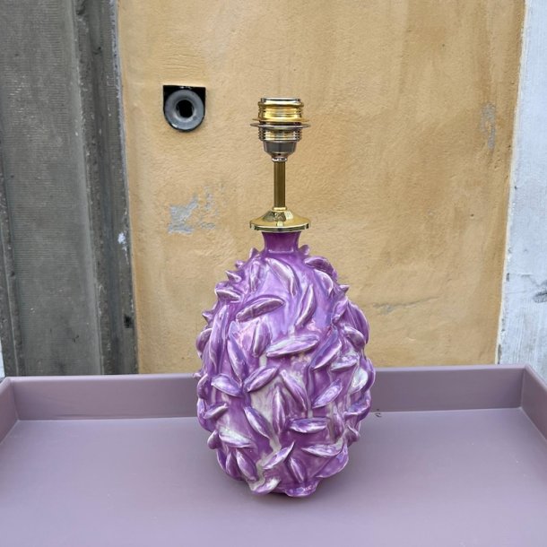 Bordlampe, keramik, lilla dutter, H40