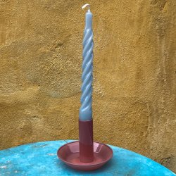 Lysestage, glas, violet