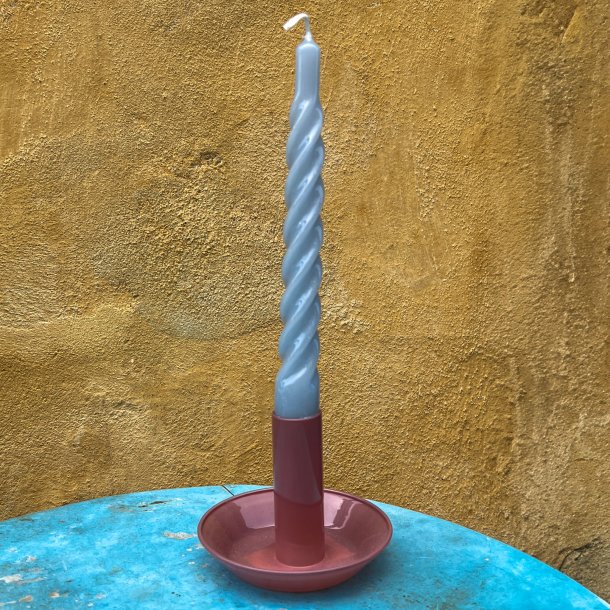 Lysestage, glas, violet