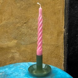 Lysestage, glas, lys mint