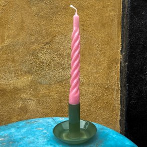 Lysestage, glas, lys mint