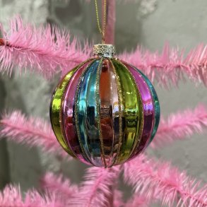 Julekugle, striber, rund