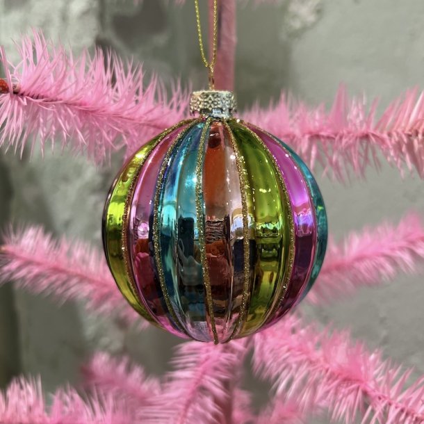 Julekugle, striber, rund