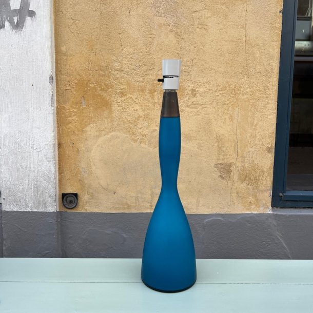 Bordlampe, glas, bl, Kastrup glas, H49