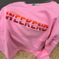 Weekend striped sweatshirt, aurora pink