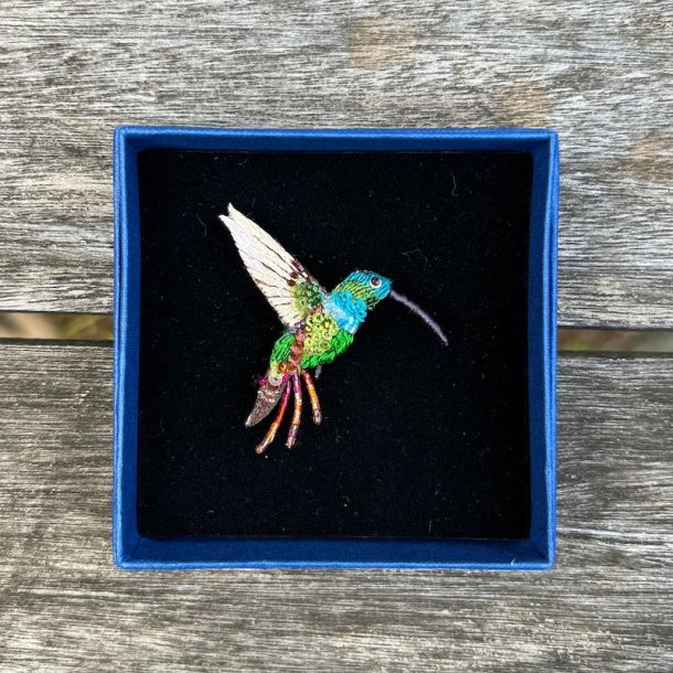 Emerald Kolibri broche