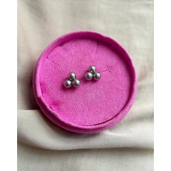Mini Boble earstuds, s�lv
