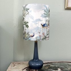 Bordlampe, glas, opaline, Le Klint, lysebl�