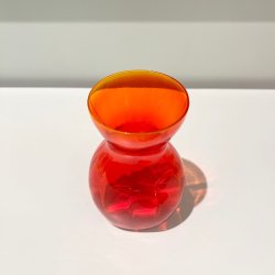 Hyacintglas, Holmegaard, rd/gullig