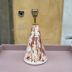 Bordlampe, keramik, kegleformet, beigeorangen, H37