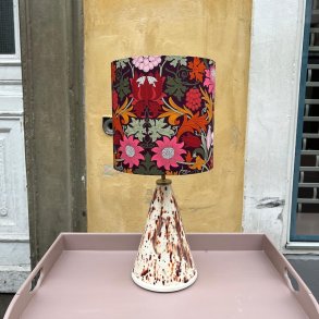 Bordlampe, keramik, kegleformet, beigeorangen, H37