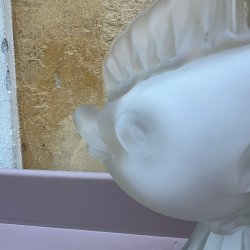 Bordlampe, glas, fisk, H35