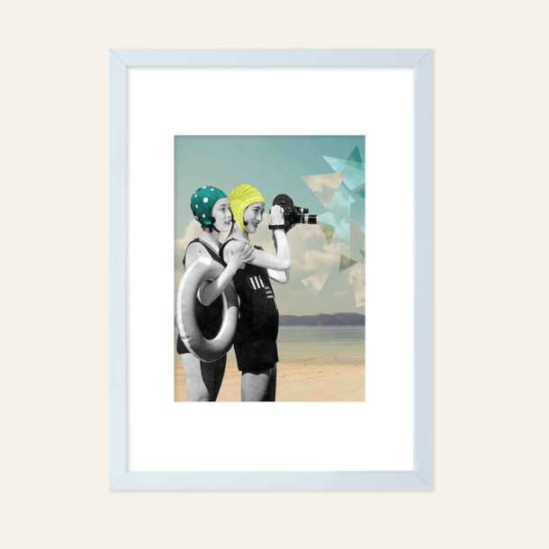 Collage, Piger ved stranden