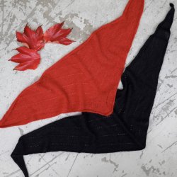 Dell strikket mini scarf, sort