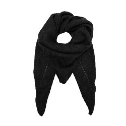 Dell strikket mini scarf, sort