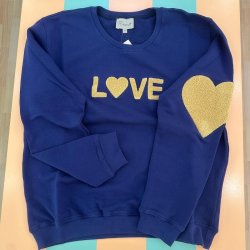 Love sweatshirt, bl med gul
